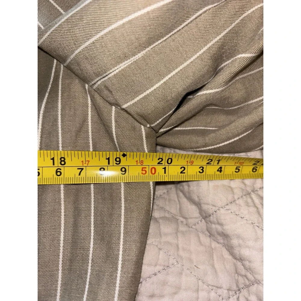 Talbots Petites 12P Beige Pinstripe Rayon Linen Lined Notch Lapel Blazer